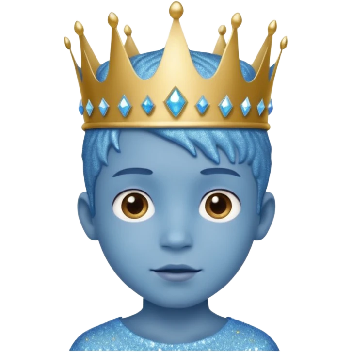blue Boy glitter crown emoji