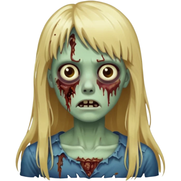 Zoombie de cabelo loiro longo de franja  emoji