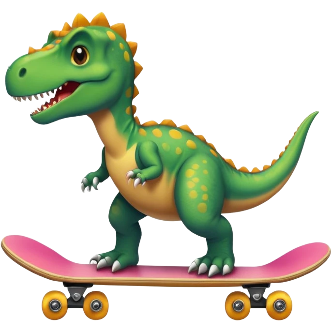 Dinosaur on a skateboard emoji