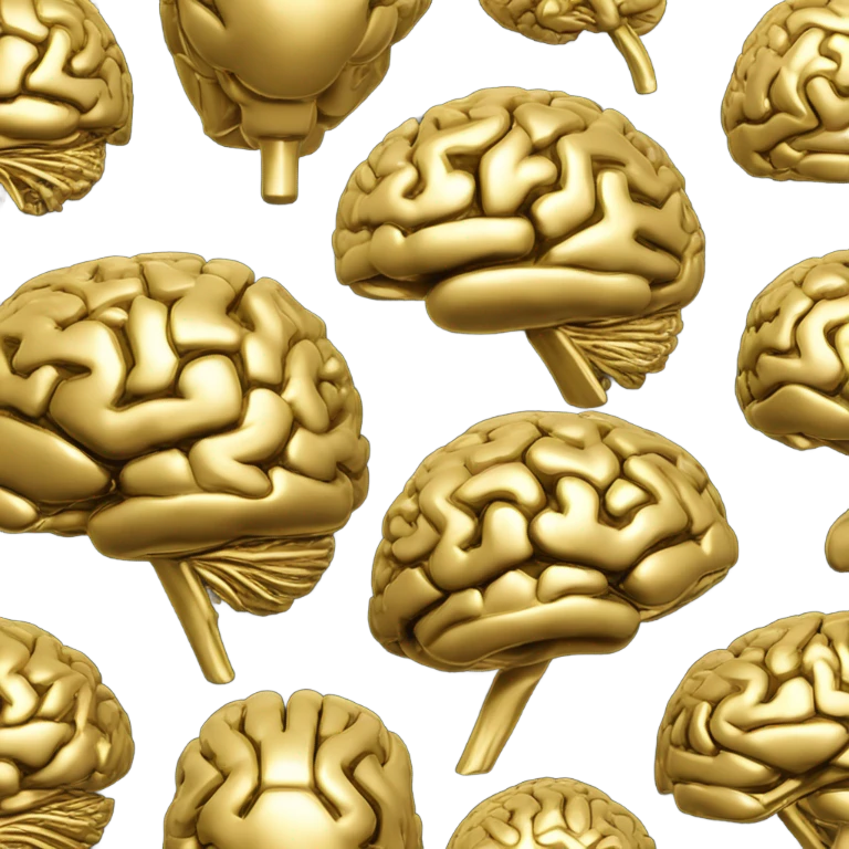 Gold metallic brain  emoji