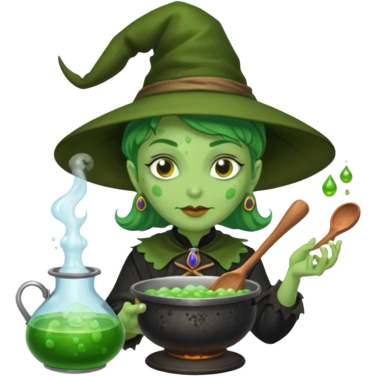green witch cooking potion emoji
