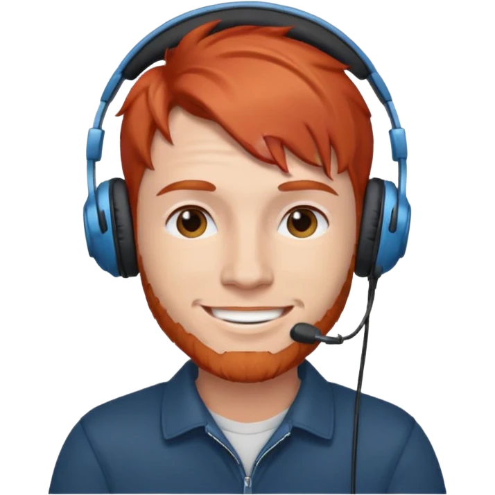 man red head with headphone emoji