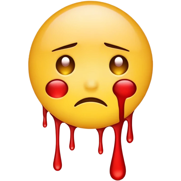 Yellow emoji crying blood emoji