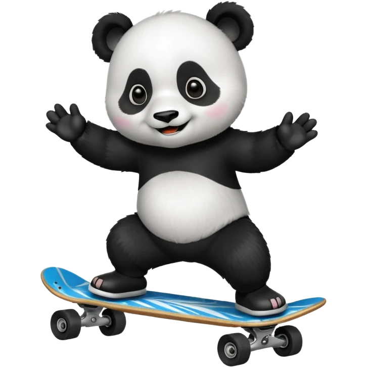A panda on skateboard emoji