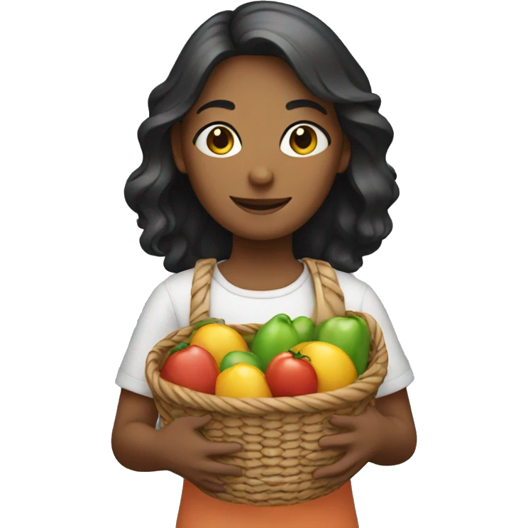 Girl holding a basket emoji