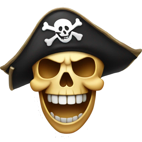 Skull laughing with Pirate Hat emoji