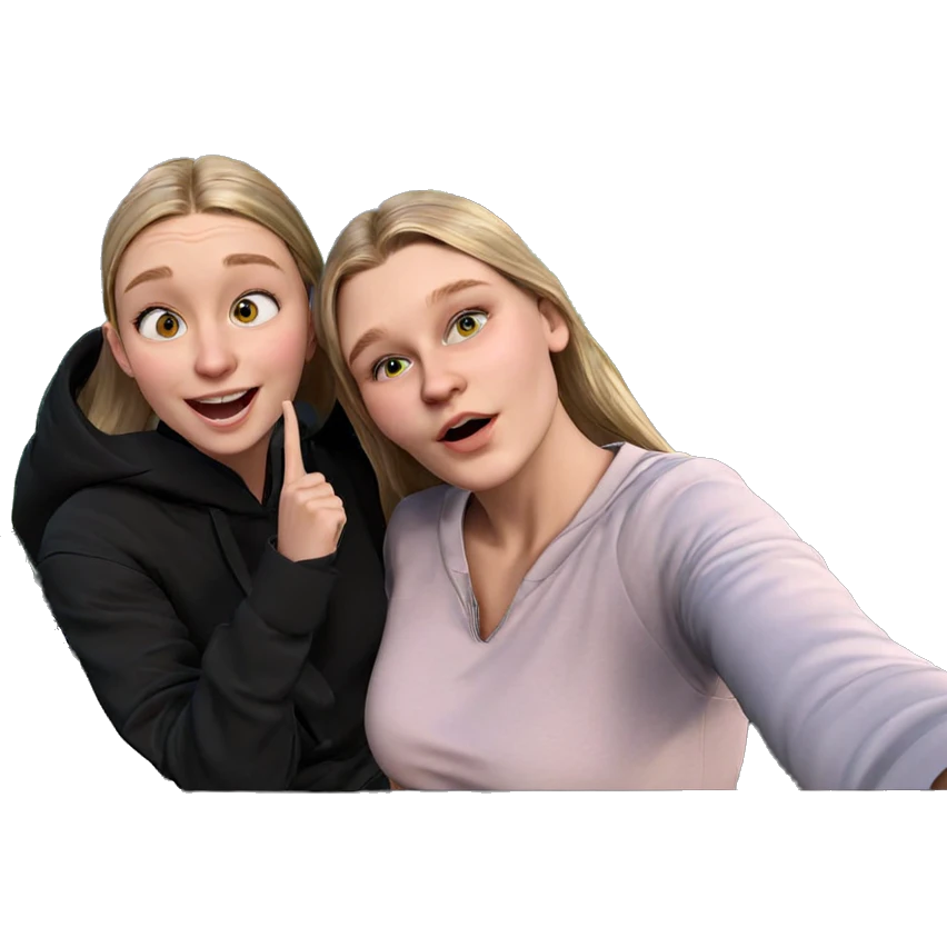 selfie with girls in car emoji