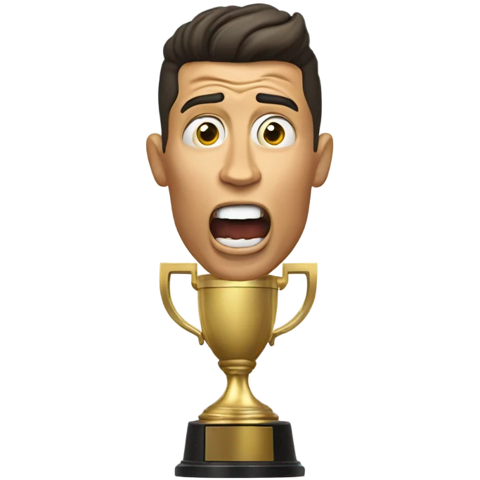 cristiano ronaldo, screaming, trophy emoji