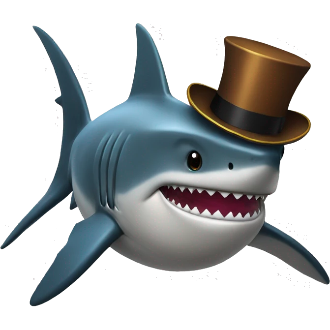 shark with tophat emoji