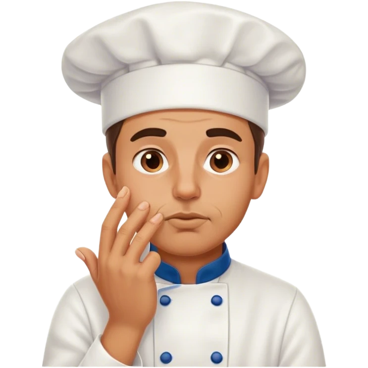 French chef kissing his pinched together fingertips emoji