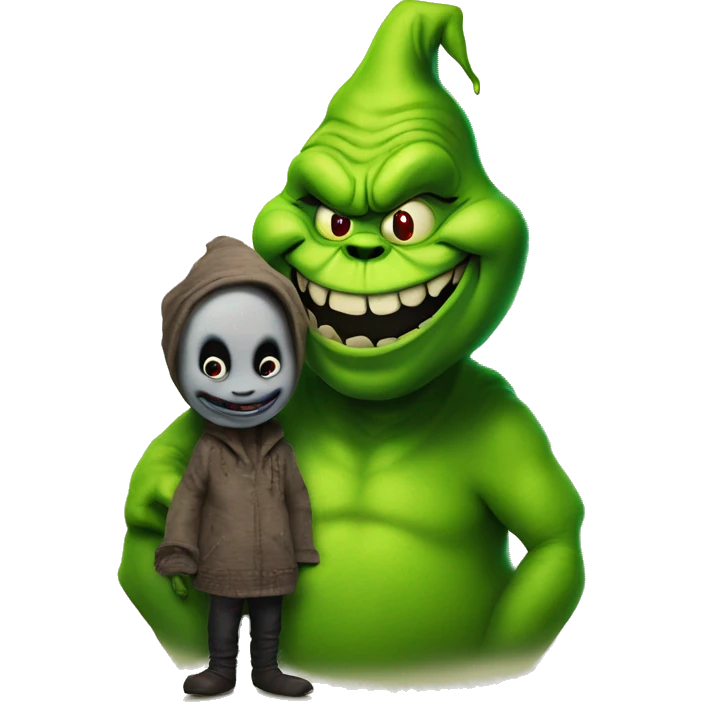 Oogie boogie being best friends with the Grinch emoji