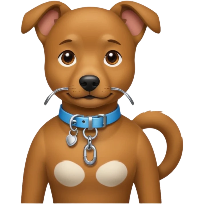 man on a leash with a dog collar on emoji
