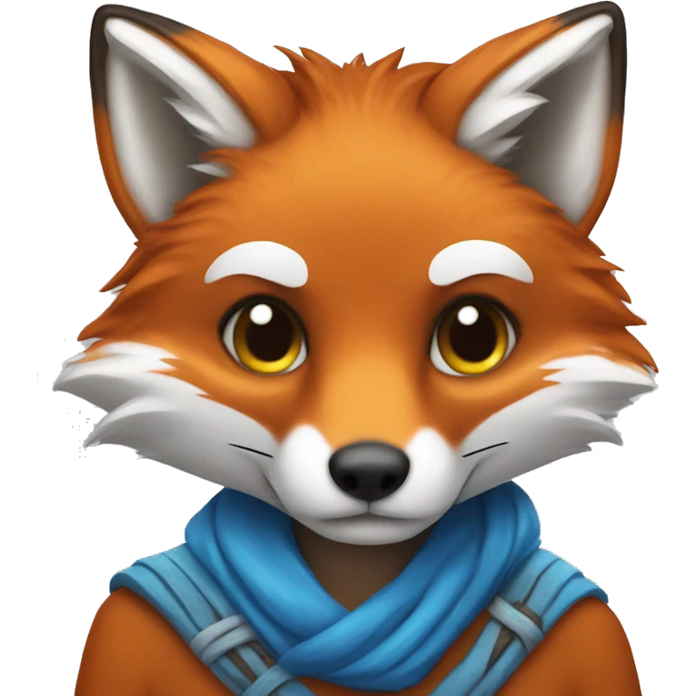 fox with blue skarf emoji