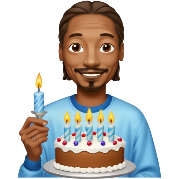 snopp dogg holding birthday cake emoji