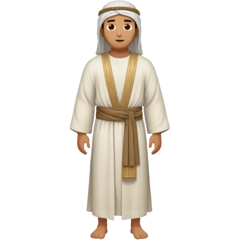 fullbody Jerusalem man in 1st-century Middle Eastern attire, robe, no head covering, no religious symbols emoji