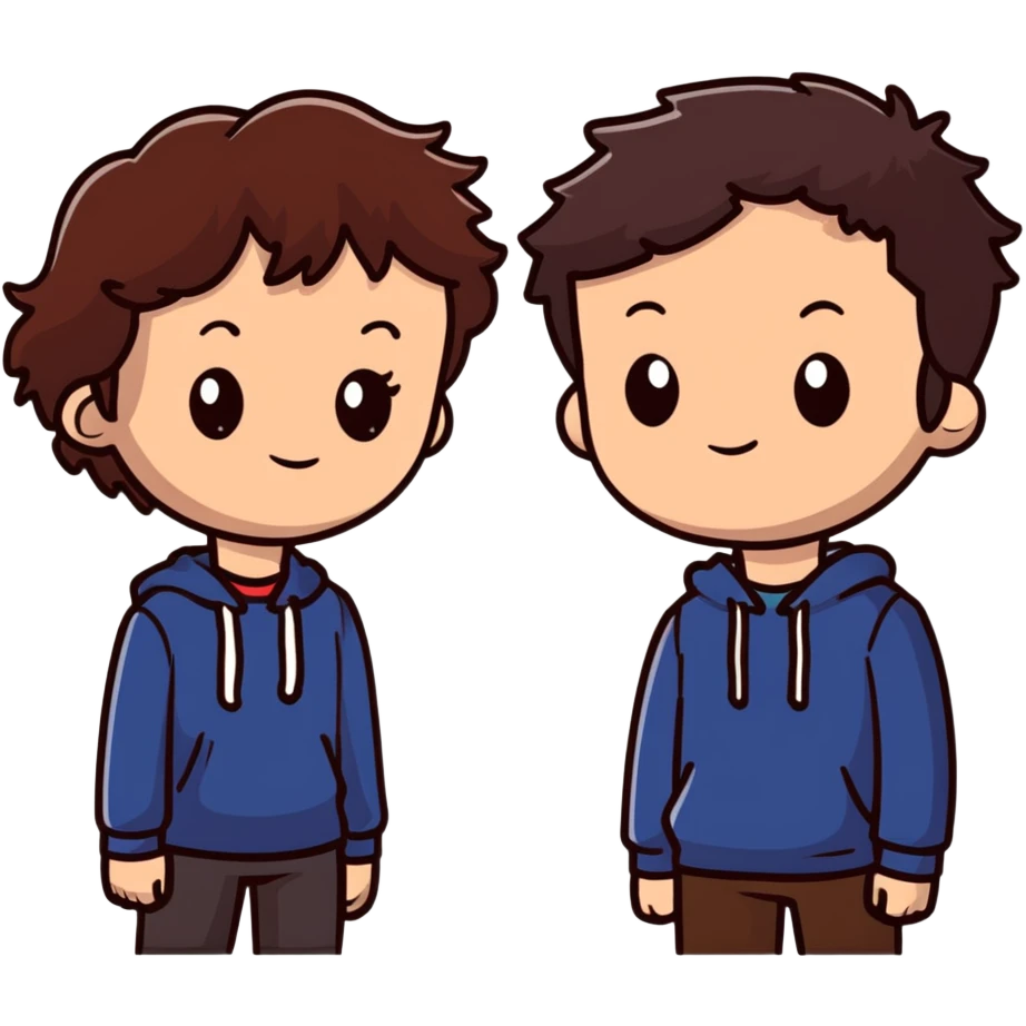 Hannah Baker with brown hair and Clay Jensen standing close together, emotional teenagers from 13 Reasons Why emoji