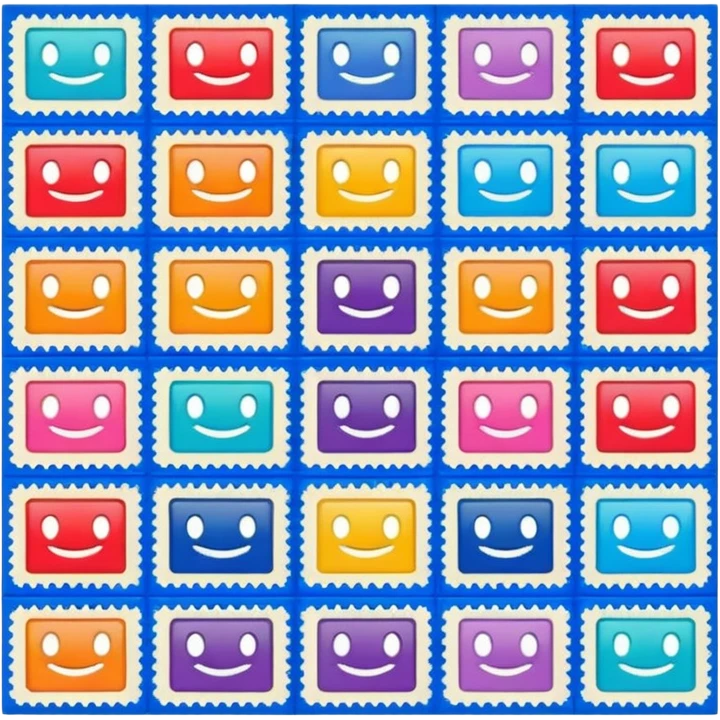 postage stamp sheet in postal service  emoji