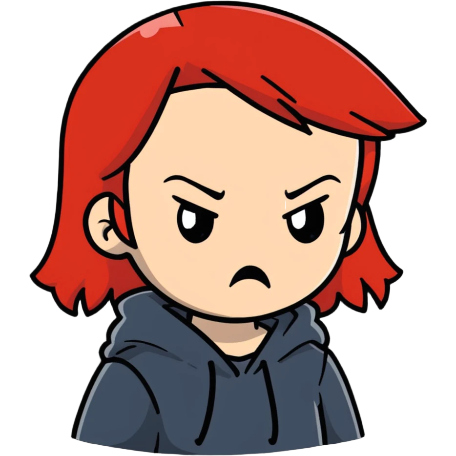 redhead girl angry face emoji