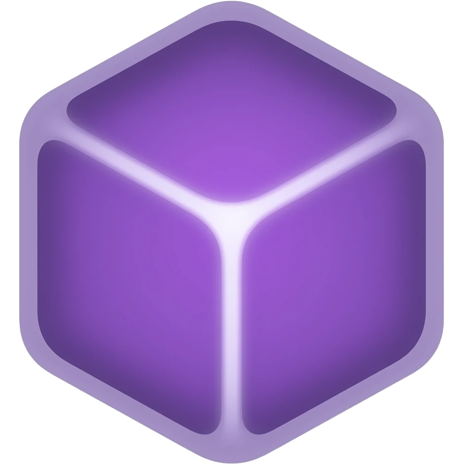 purple cube icon emoji