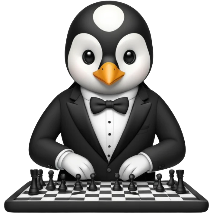 Pinguin playing chess emoji