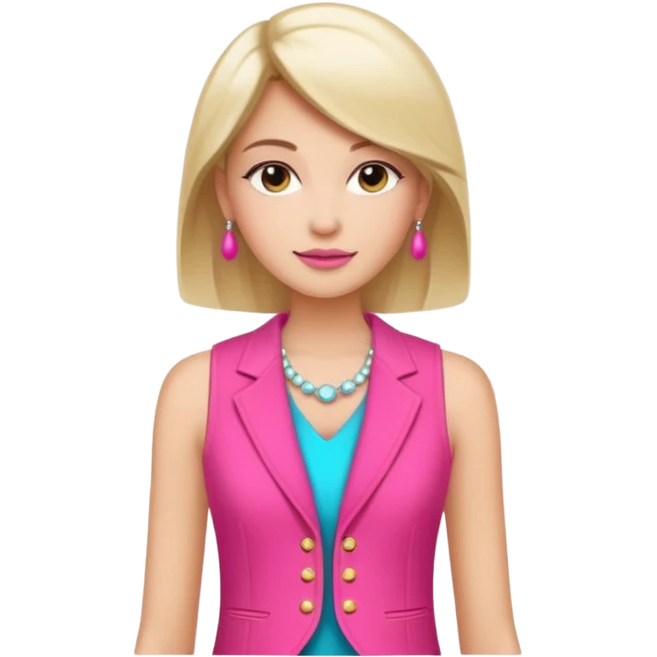 a stylish women’s vest, sleeveless, elegant and decorative design, in a bright pink color with small cute details, feminine and fancy look, no background emoji