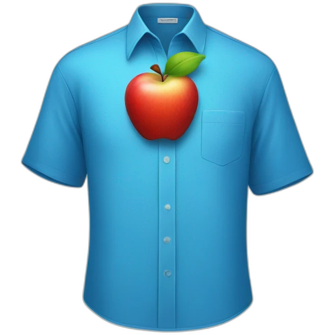 blue shirt with an apple on it just the shirt emoji