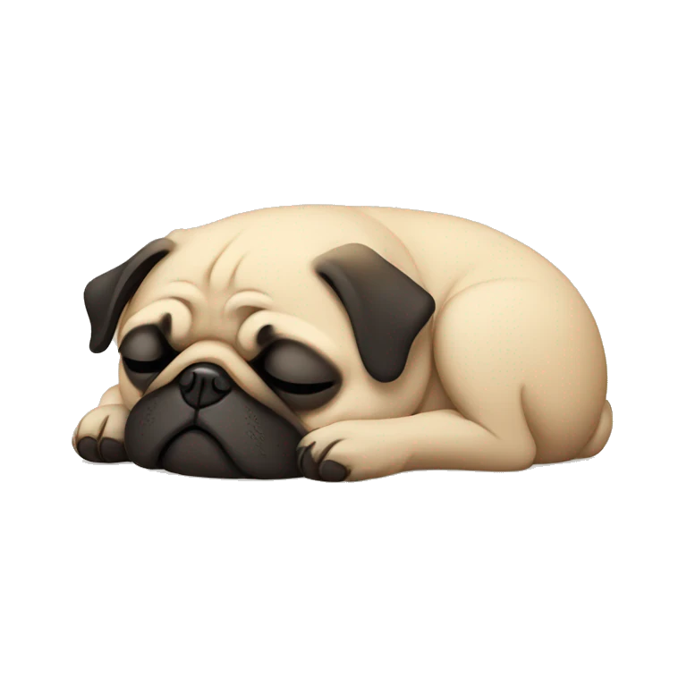 Pug sleeping  emoji