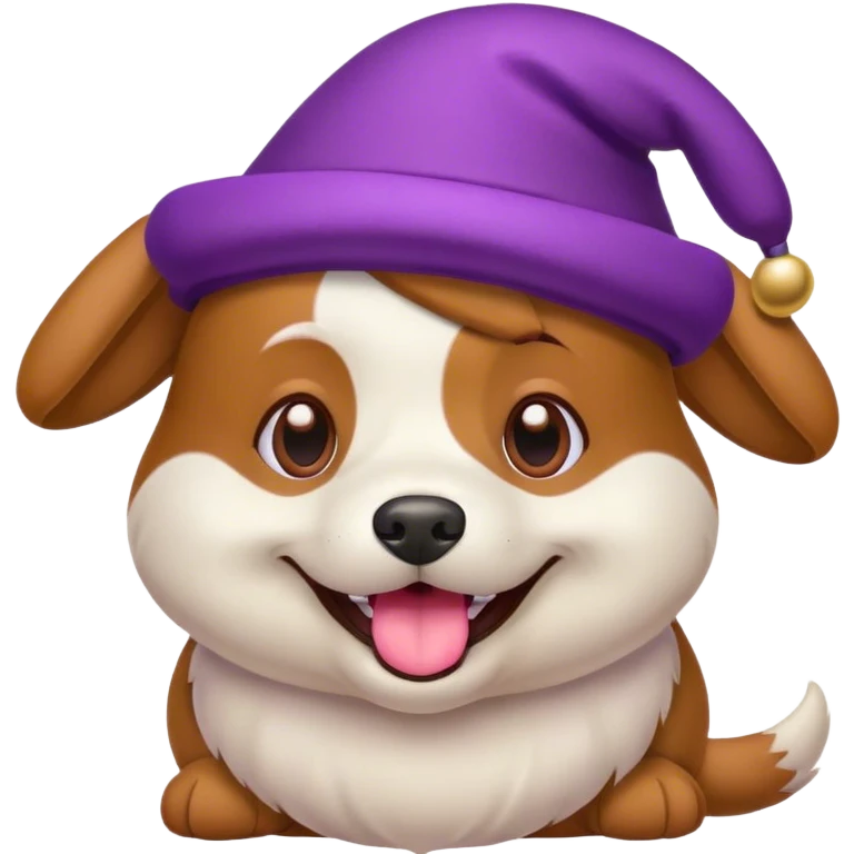 Dog with eggplant hat emoji