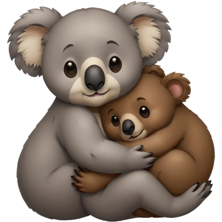 Koala snuggles with bear  emoji