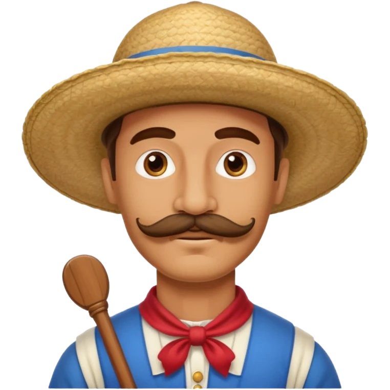 big mustache man and venice gondolier hat emoji