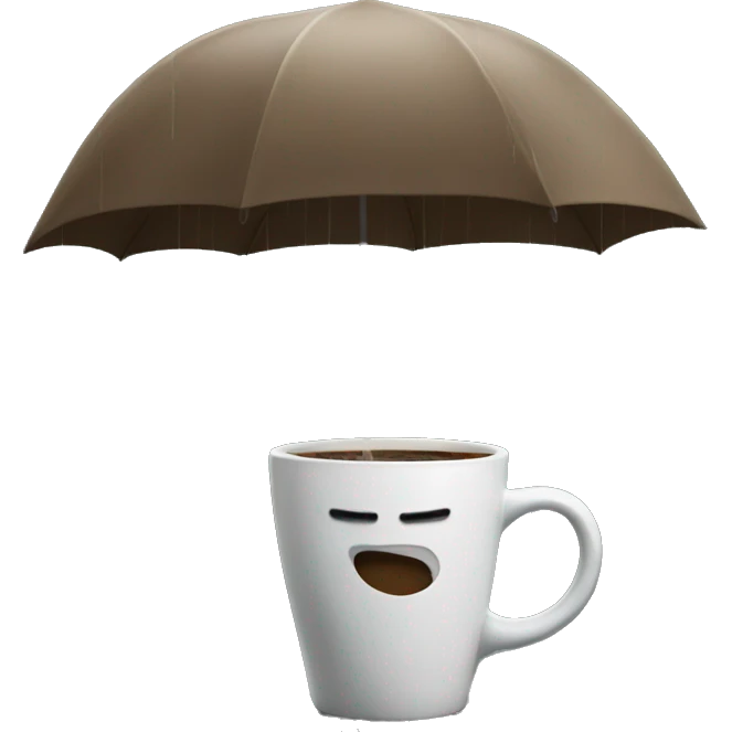 Coffee in the rain emoji