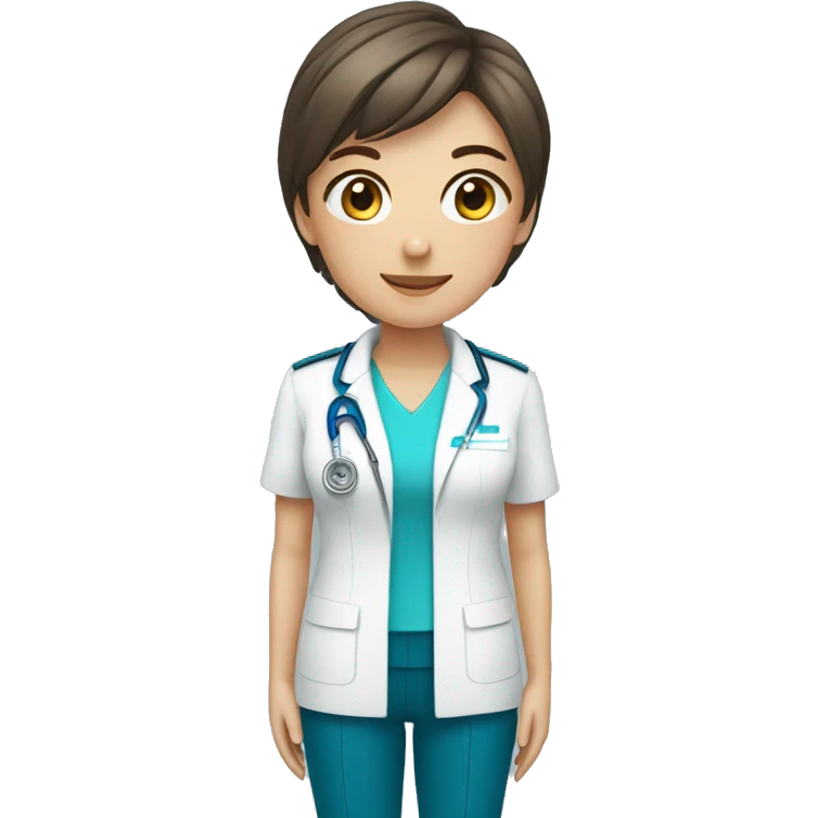 fisioterapeuta con uniforme azul aguamarin emoji