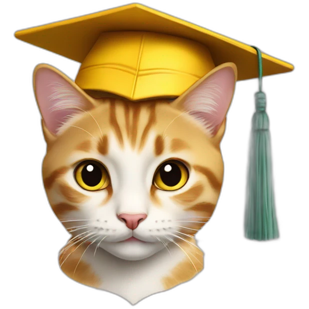 a kitty in a yellow graduation cap emoji