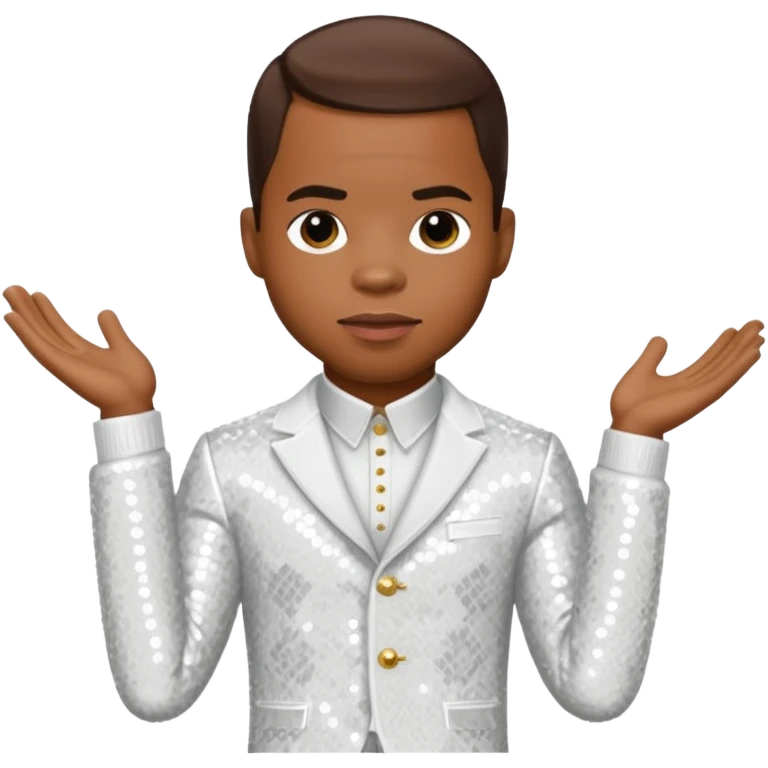 Kirk Franklin with dark brown hair, white sequin outfit  emoji