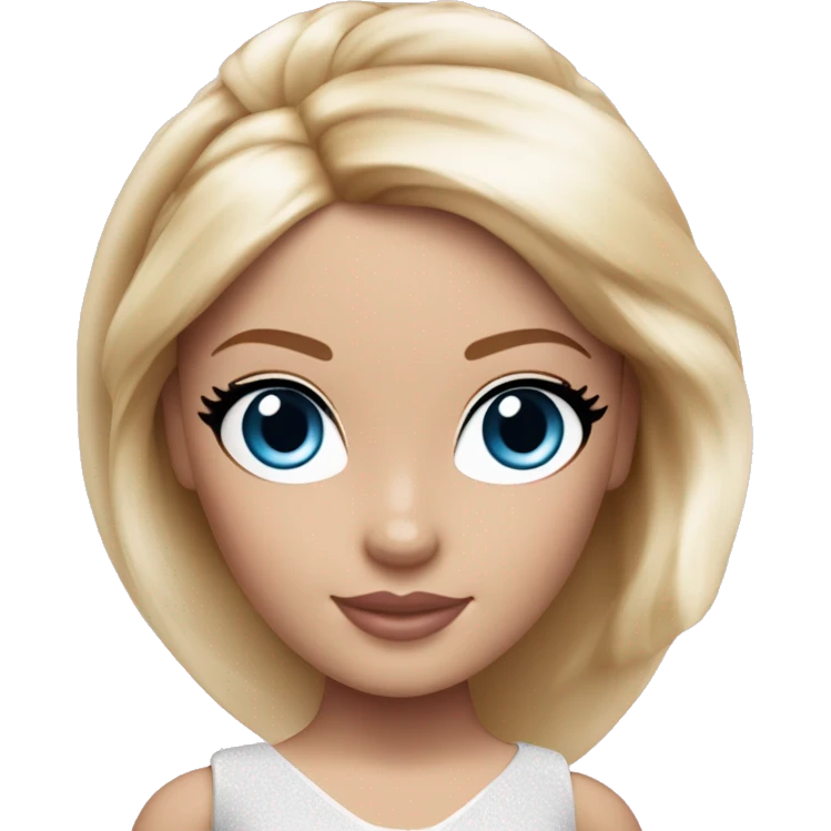 Barbie ballerina stile blond hair blue eyes white skin emoji