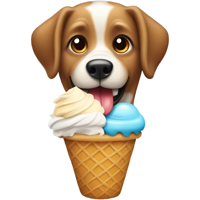 Dog, comiendo helado  emoji