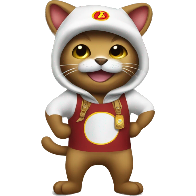cat wearing a buc-ee's beaver costume emoji