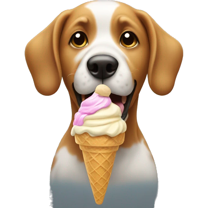 dog eating ice cream emoji