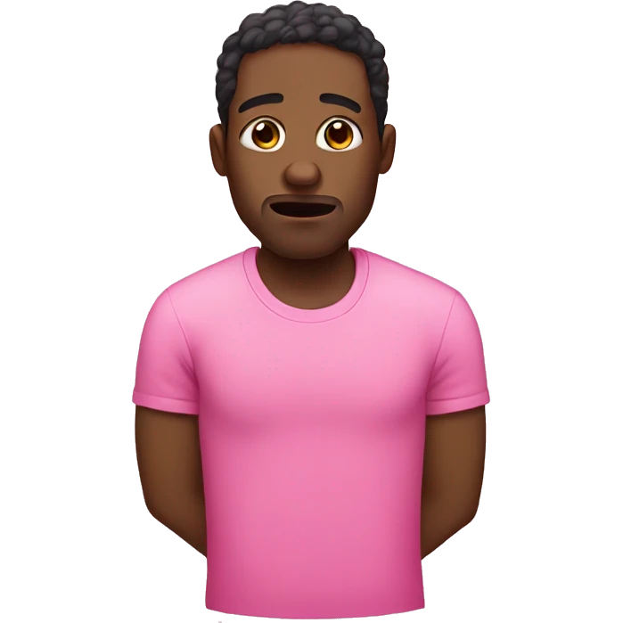 crying black man with a pink shirt emoji