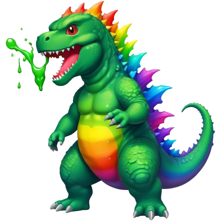 godzilla rainbow puke emoji