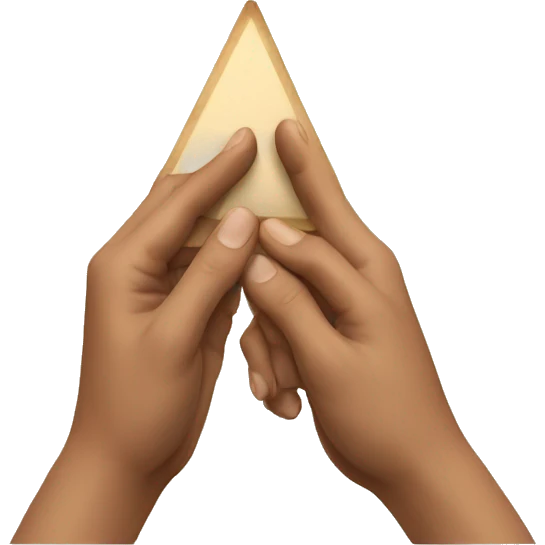 hands forming a triangle emoji