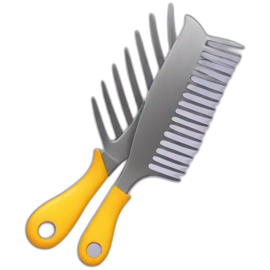 Comb with eyes and legs and hands emoji