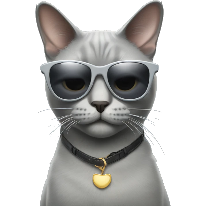 A grey Britain cat with sunglasses emoji