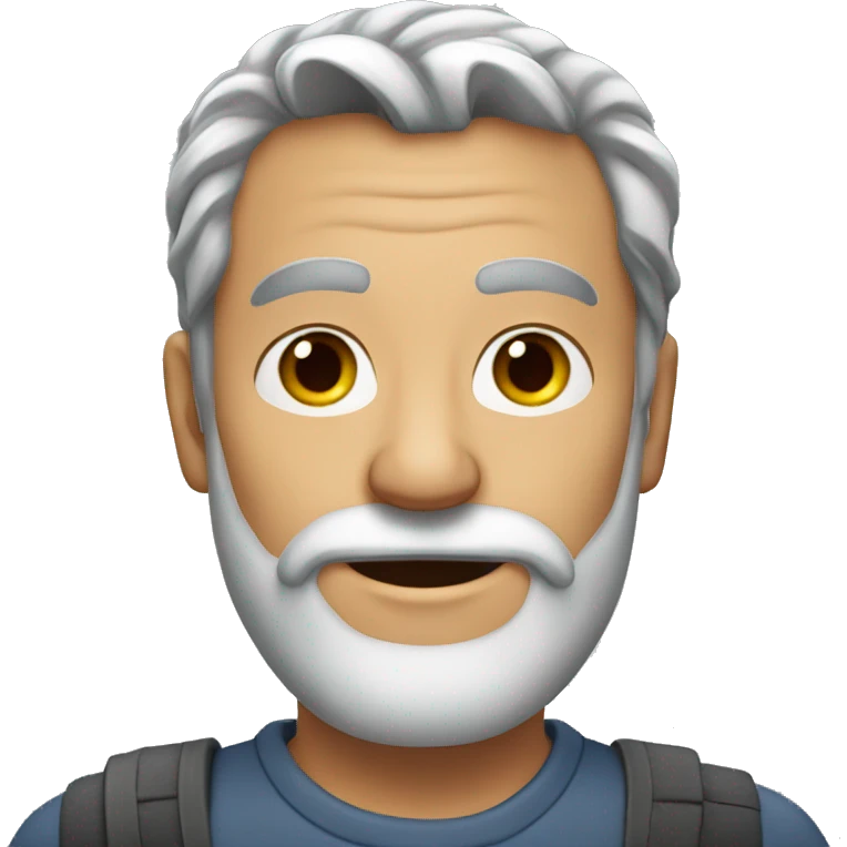 man-hair-gray-beard-gray emoji