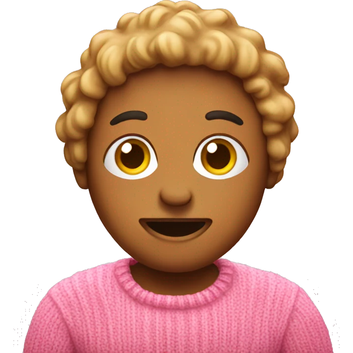 Christmas cookie in a pink sweater emoji