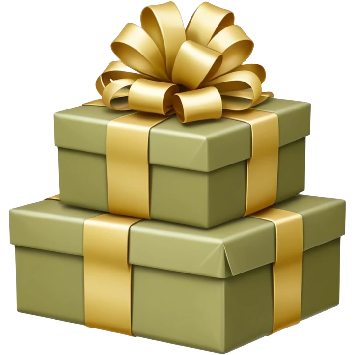 Light olive Christmas gifts under a white Christmas tree  emoji