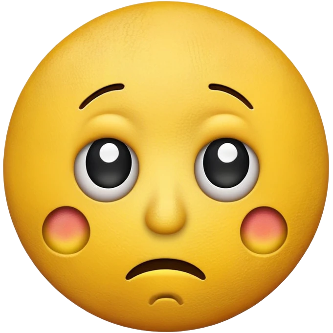 Funny Simple Round Yellow Worried Concerned Face Emoji Expression  emoji