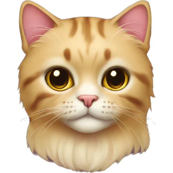 Cat golden British with peonies  emoji