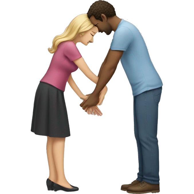 The man bows to the woman emoji