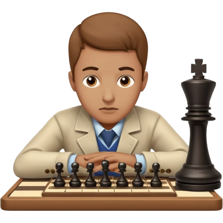 Player with chess clockChess club. emoji